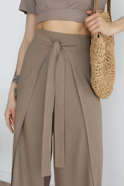 Ambre | Pantalon en lin à jambes larges