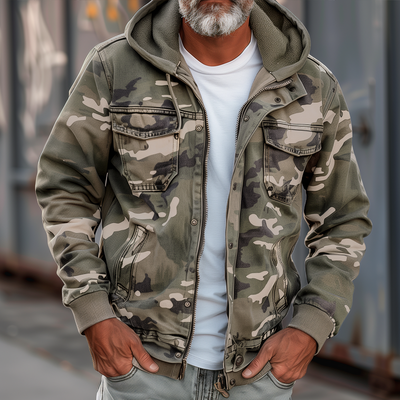Fabian™ - Veste Cargo Camouflage pour Hommes - Avec Capuche et Design à Multi-Poches
