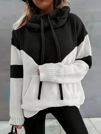 Rosa - Pull Color Block avec Capuche et Cordon