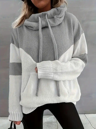 Rosa - Pull Color Block avec Capuche et Cordon