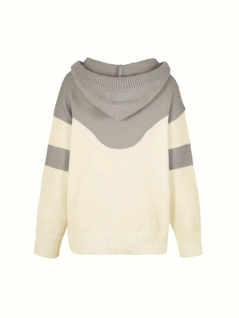 Rosa - Pull Color Block avec Capuche et Cordon