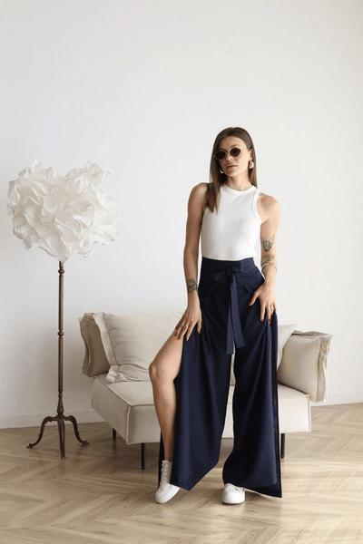 Ambre | Pantalon en lin à jambes larges