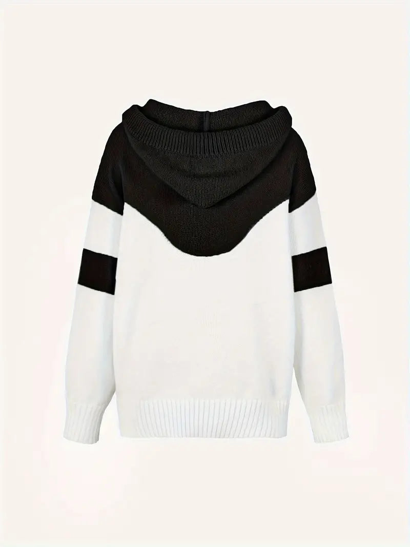 Rosa - Pull Color Block avec Capuche et Cordon