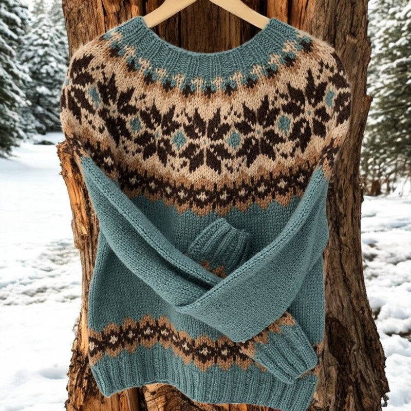 Femke | Pull jacquard en tricot islandais vintage