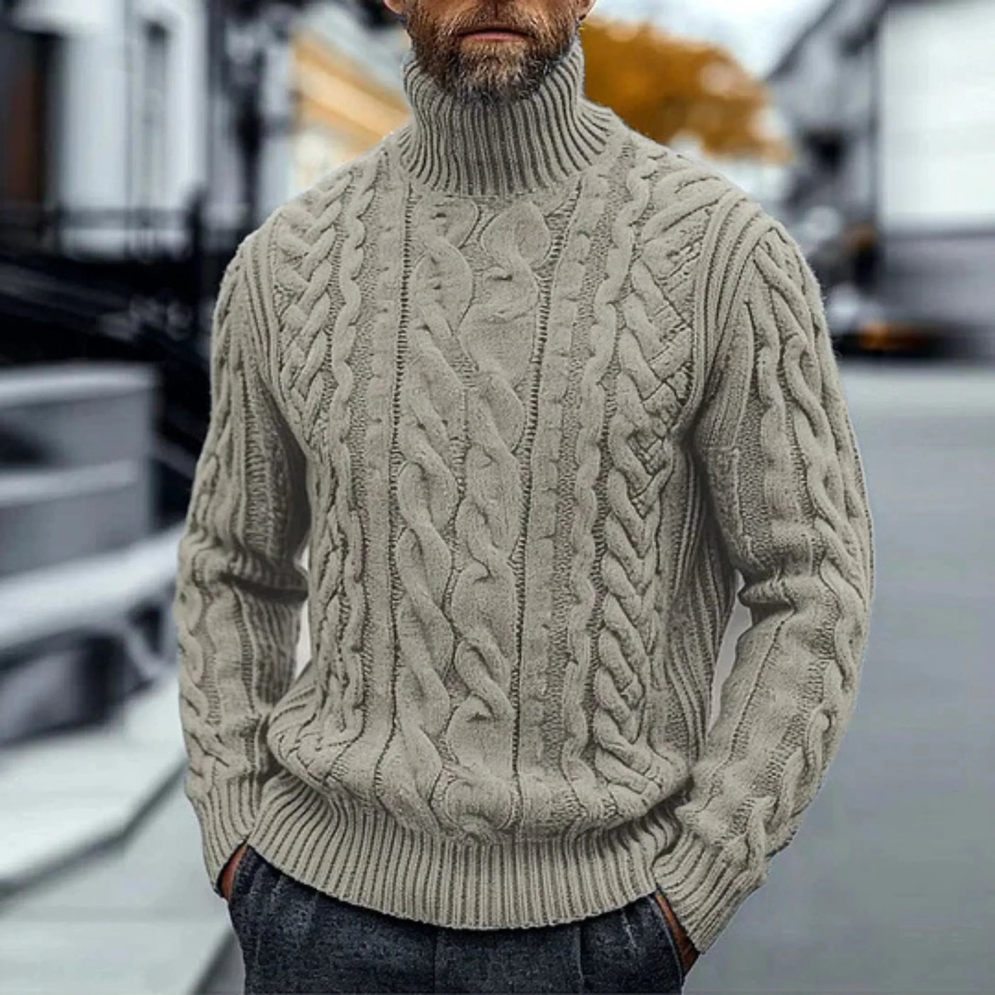 Harald™ - Pull à col roulé vintage torsadé