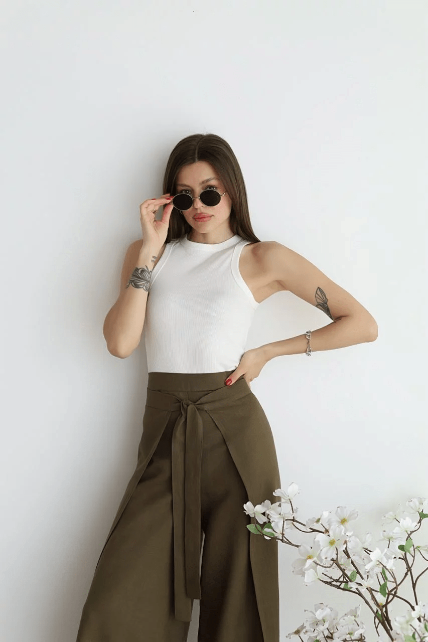 Ambre | Pantalon en lin à jambes larges