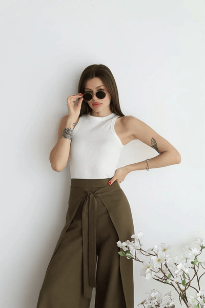 Ambre | Pantalon en lin à jambes larges