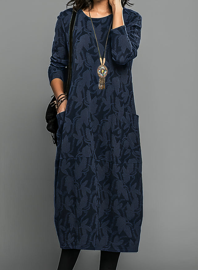 Yvonne| Robe d'hiver décontractée avec col rond
