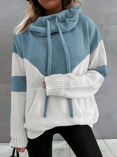 Rosa - Pull Color Block avec Capuche et Cordon
