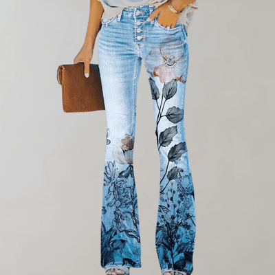 Frida｜Superbe pantalon évasé avec boutonnière