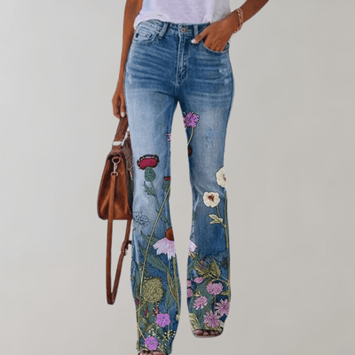 Frida｜Superbe pantalon évasé avec boutonnière