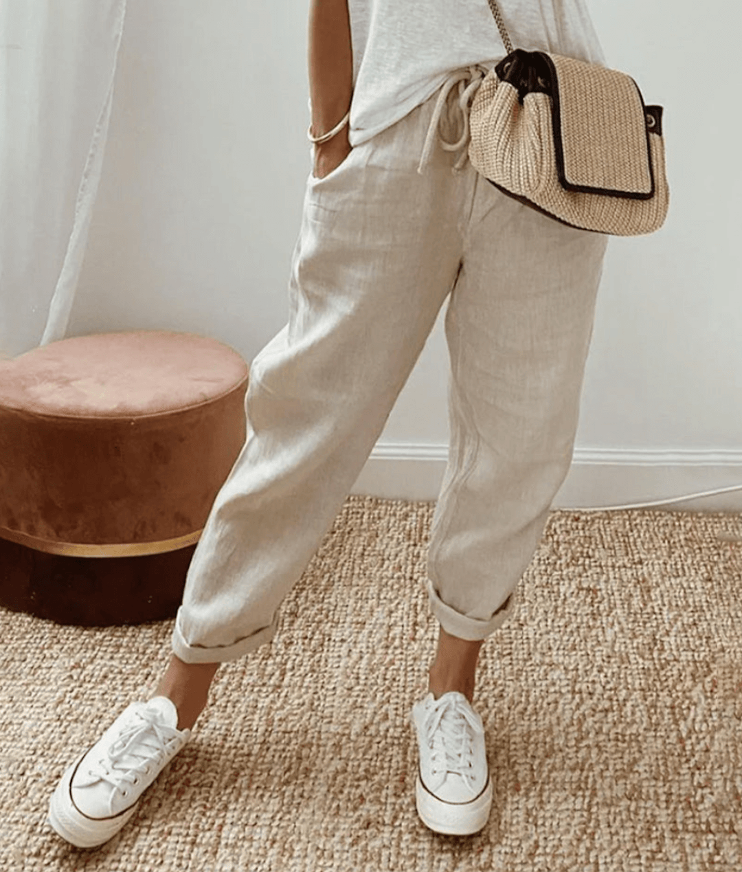 Zoé｜Pantalon élégant en coton et lin