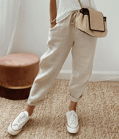 Zoé｜Pantalon élégant en coton et lin