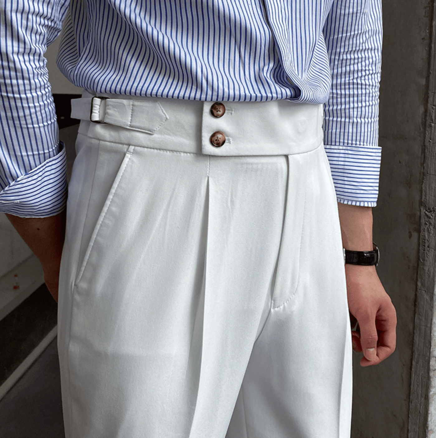 Edward™ - Pantalon Taille Haute - Bouclée