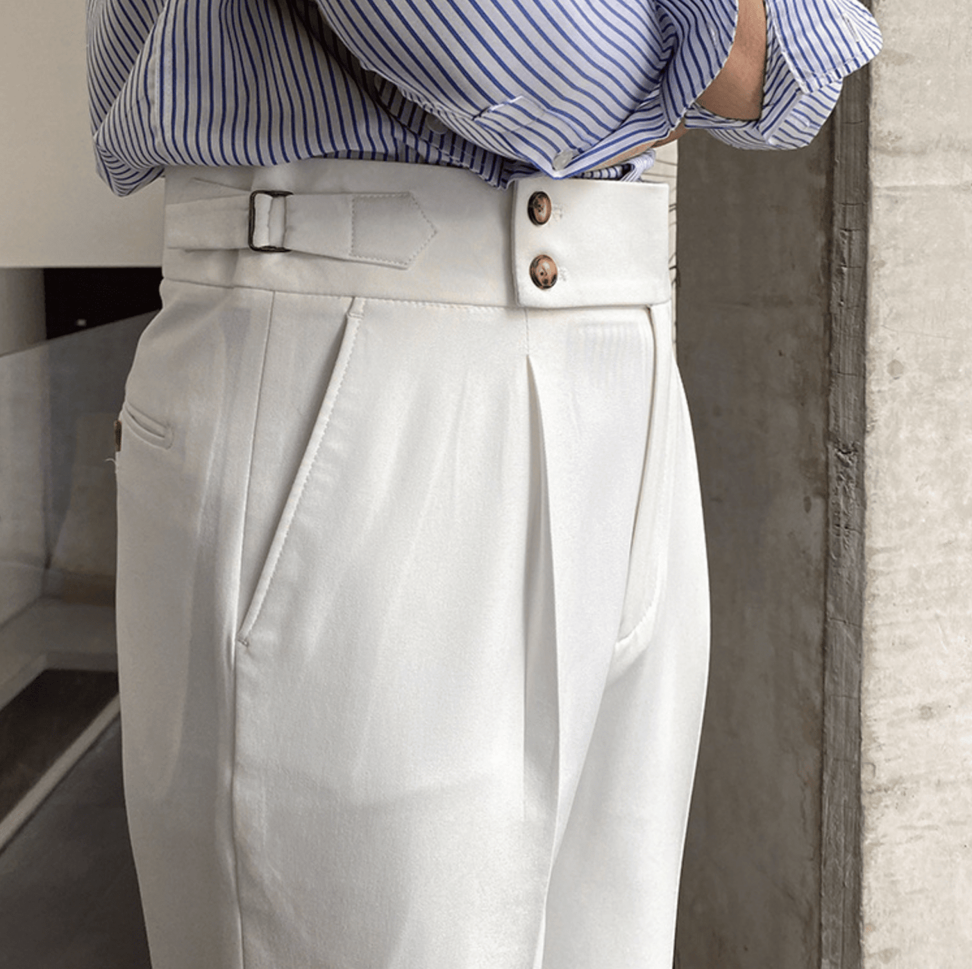 Edward™ - Pantalon Taille Haute - Bouclée