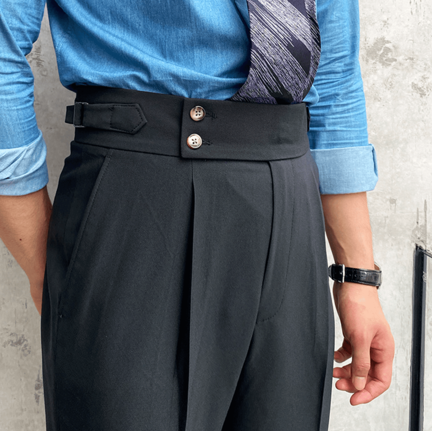 Edward™ - Pantalon Taille Haute - Bouclée