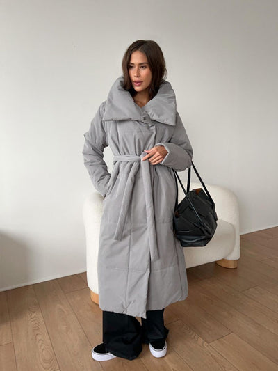 Wifey - Long manteau matelassé avec ceinture