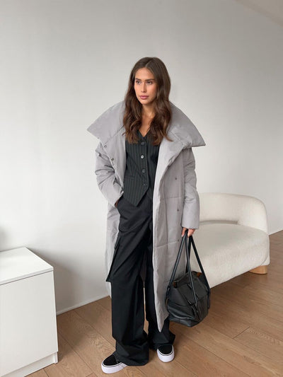 Wifey - Long manteau matelassé avec ceinture
