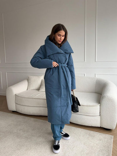 Wifey - Long manteau matelassé avec ceinture