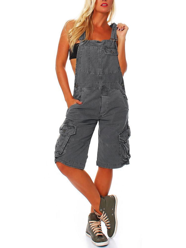 Salopette courte pour femmes avec poches cargo