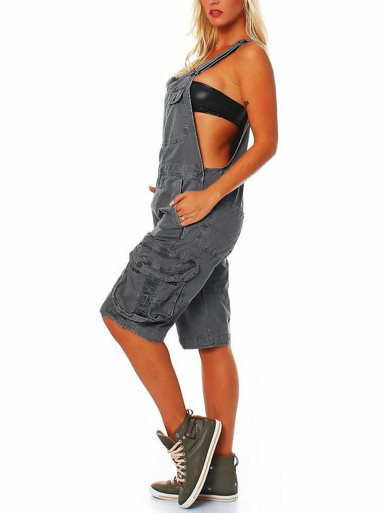 Salopette courte pour femmes avec poches cargo