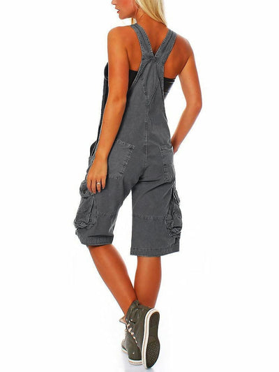 Salopette courte pour femmes avec poches cargo