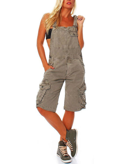 Salopette courte pour femmes avec poches cargo