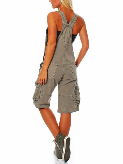 Salopette courte pour femmes avec poches cargo