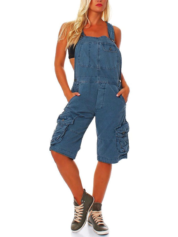 Salopette courte pour femmes avec poches cargo