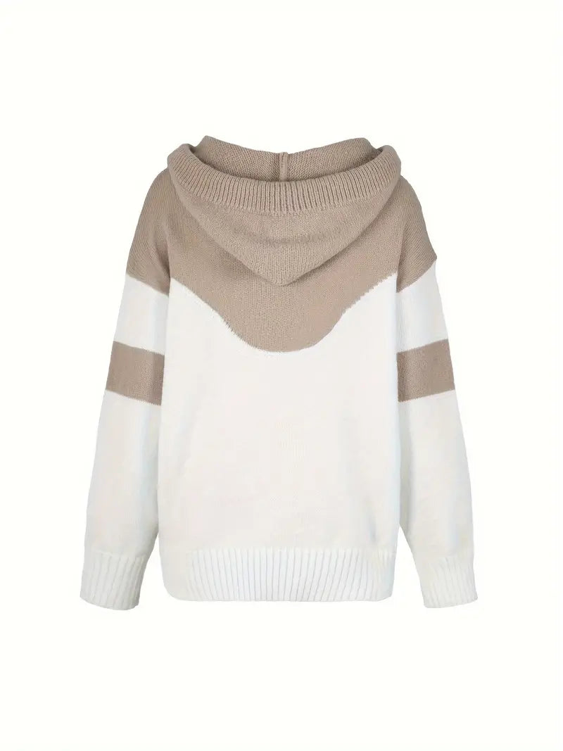 Rosa - Pull Color Block avec Capuche et Cordon