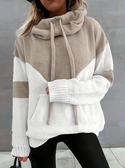 Rosa - Pull Color Block avec Capuche et Cordon