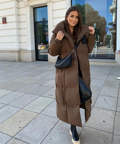 Wifey - Long manteau matelassé avec ceinture