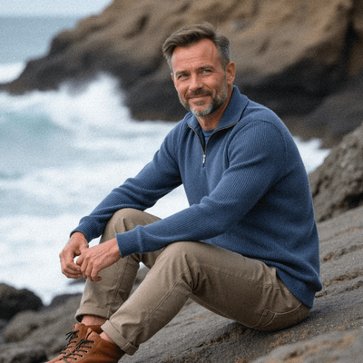 Finn | Pull Tricoté avec Zip pour Hommes
