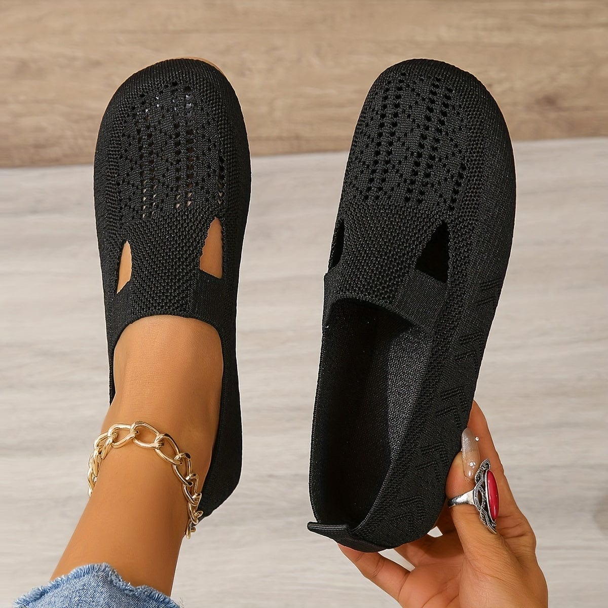 Elodie｜Chaussures plates tricotées pour femmes