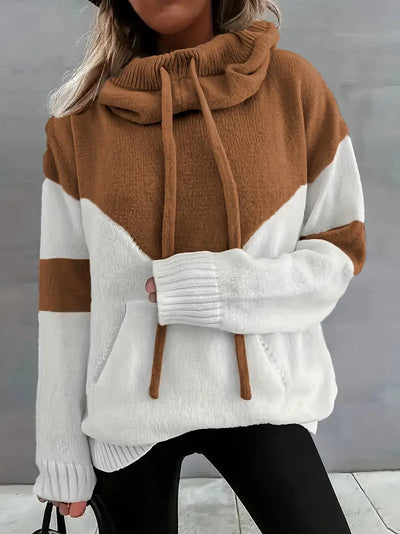 Rosa - Pull Color Block avec Capuche et Cordon