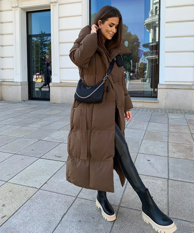 Wifey - Long manteau matelassé avec ceinture