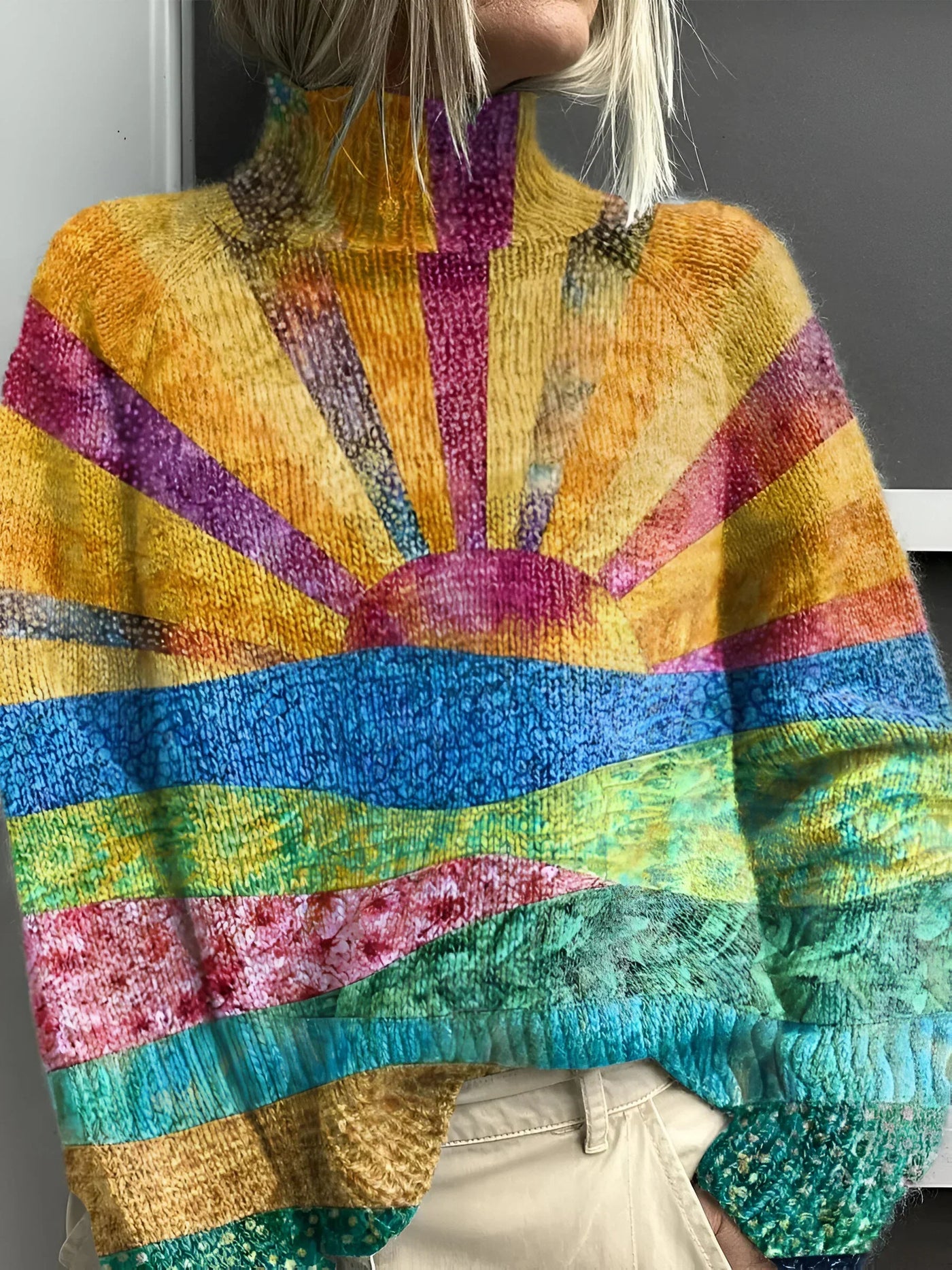 Odelia | Pull col roulé coloré