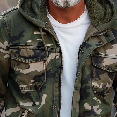 Fabian™ - Veste Cargo Camouflage pour Hommes - Avec Capuche et Design à Multi-Poches