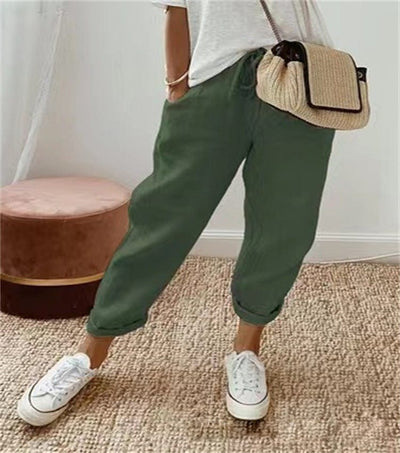 Zoé｜Pantalon élégant en coton et lin