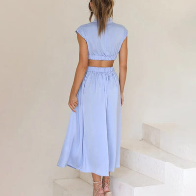 DIANA | ROBE PLISSÉE À COL MONTANT
