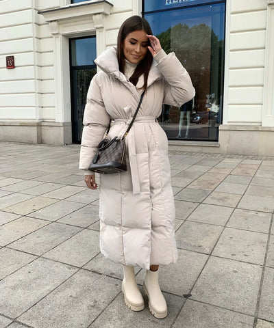 Wifey - Long manteau matelassé avec ceinture
