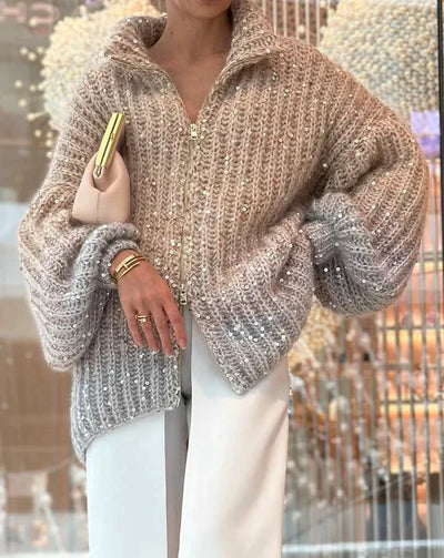 Cassidy | Cardigan en soie scintillante Pull