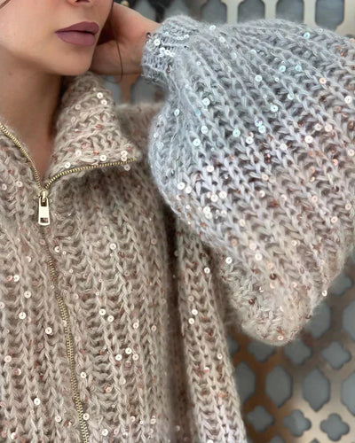 Cassidy | Cardigan en soie scintillante Pull
