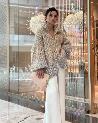 Cassidy | Cardigan en soie scintillante Pull
