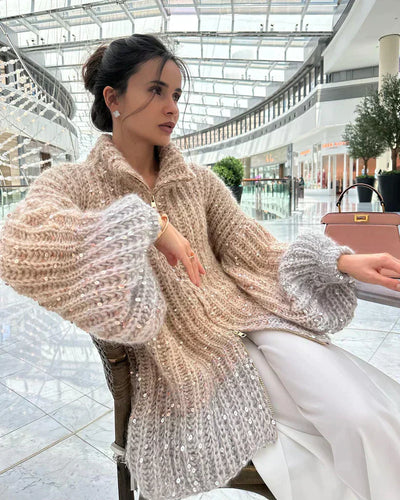 Cassidy | Cardigan en soie scintillante Pull